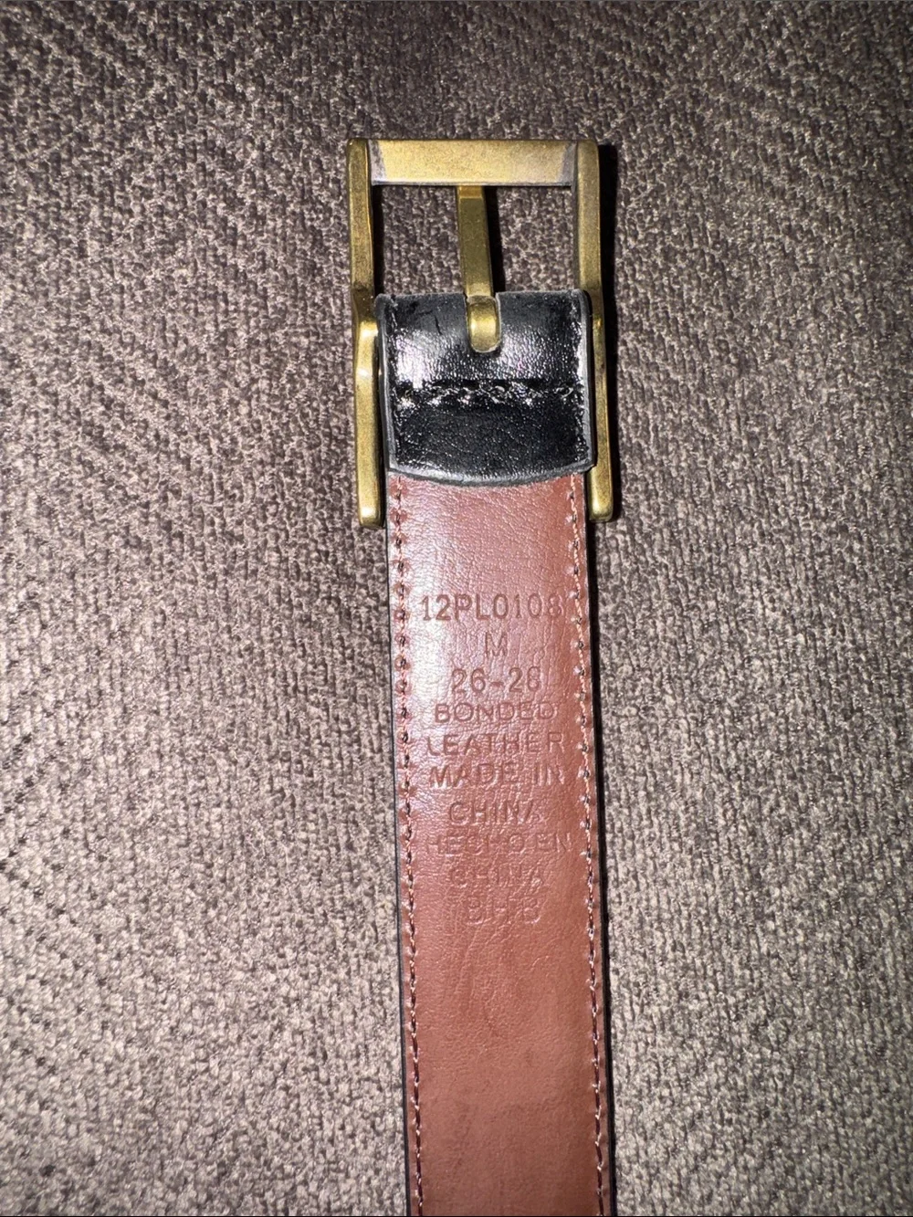 Boys Black Belt with Brass Buckle Youth M
